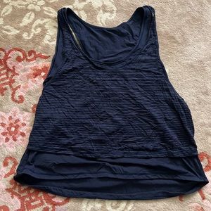 Lululemon two layer navy tank size 8